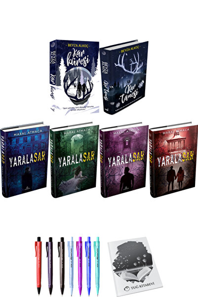 İndigo Kitap Kar Küresi Kar Tanesi Ciltli ve Yaralasar 4lü Set Ciltli Maral A...