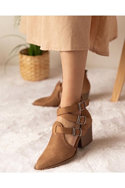 Businesshoess SOFİA CAMEL SÜET KADIN GÜNLÜK YAZLIK BOT