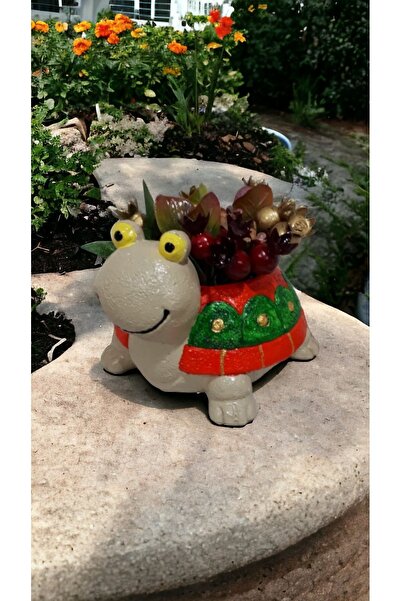 Atölye Dekupaj Kaplumbağa Saksı