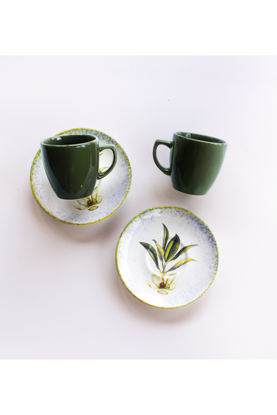 JANGAT 2 Kişilik Seramik Kahve Fincan Seti