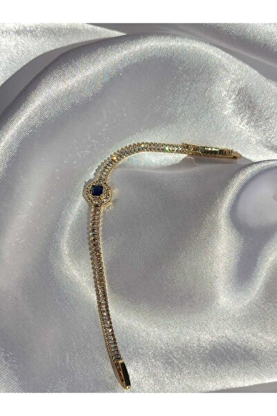 BULUT 316L Çelik Zirkon Taşlı Siyah Parlak Taş Detaylı Bileklik