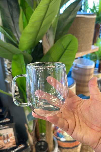 Kitchen Way 250ml Heat Resistant Borosilicate Glass Soft Drink Mug Cup