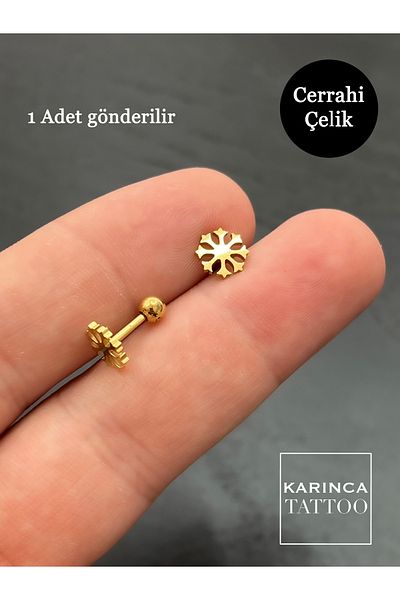 Karınca Piercing Rose Gold Piercing - Conch Flat Forward Helix Cartilage Ear Steel Tragus Piercing