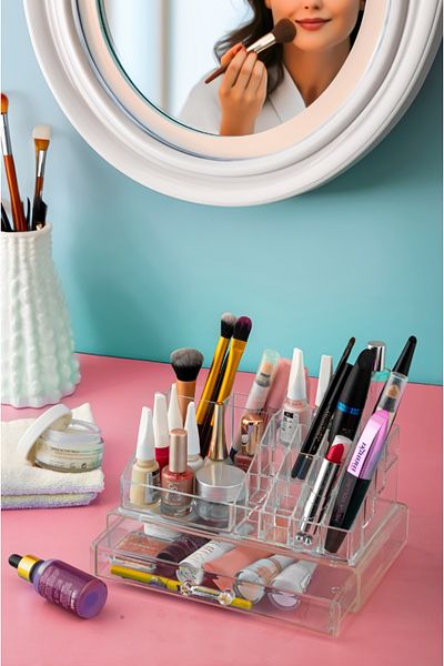 F BLACKSTONE Special Design Luxury Acrylic Makeup Organizer with Drawers