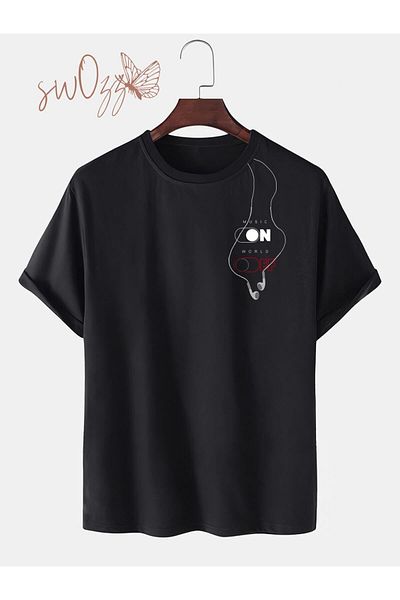 swOzz ΜΟΥΣΙΚΗ ΣΕ ΕΙΔΙΚΟ ΣΧΕΔΙΟ OVERSIZE ΜΑΥΡΟ TSHIRT