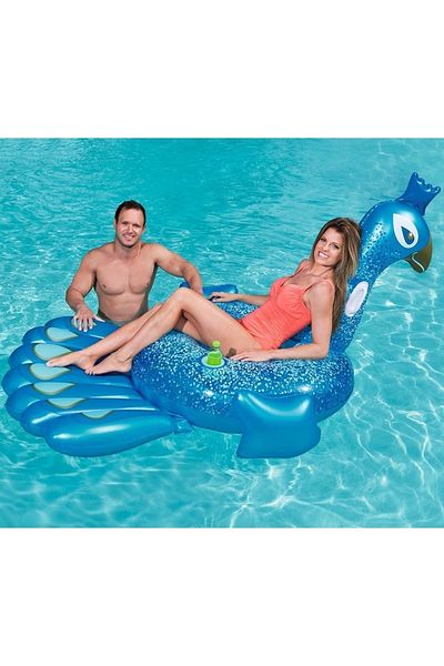 BESTWAY Peacock Rider Inflatable Peacock With Grip Sea Rider Peacock Sea Bed Peacock 198x164 cm