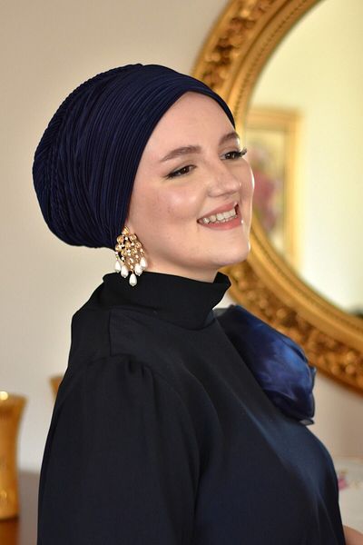 ARTİZİA Stylish Pleated Hijab Bonnet - Non-padded, Ready Shawl and Turban