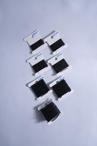 Eskişehir hobi sanat 3 Metre 7 Ölçü Tesbih Ipi Kolye Takı Ipi Seti 0.2 Mm 0.3 Mm 0.4 Mm 0.5 Mm 0.6 Mm 0.8 Mm 1 Mm