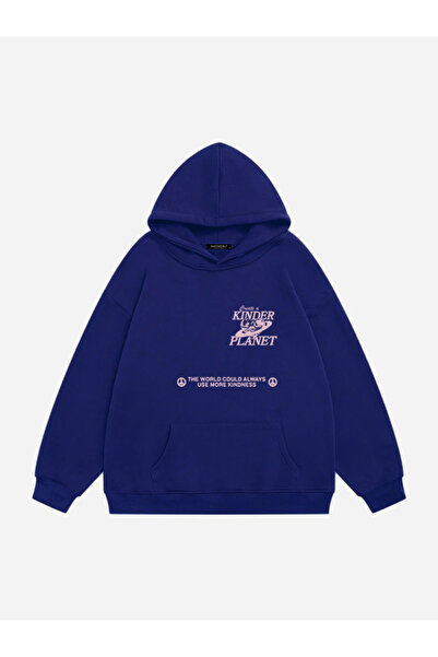 Mad&Calf سويت شيرت نسائي من الصوف بغطاء للرأس كبير الحجم مطبوع من Kinder Planet