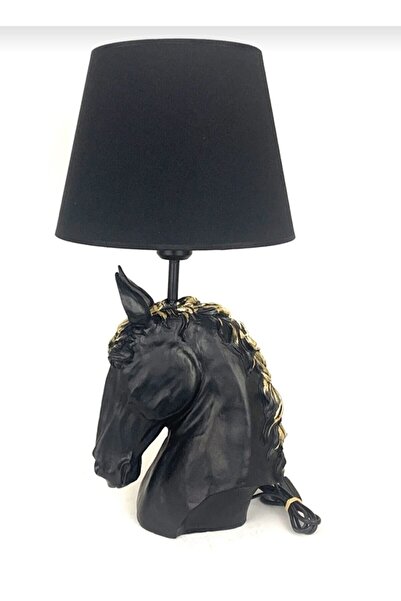 HM DESİGN H&M DESIGN AT TEMALI MASA ÜZERİ ABAJUR AYDINLATMA HEYKEL BÜST