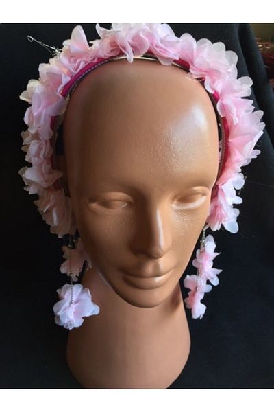 GÜVEN Pink Flower Earring Design Maternity Crown