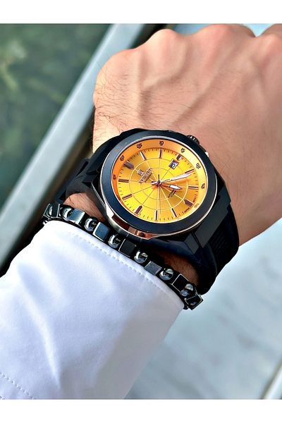 Reward Men's Wristwatch - Black Color, Steel Case, Mechanism, Luxury Bracelet