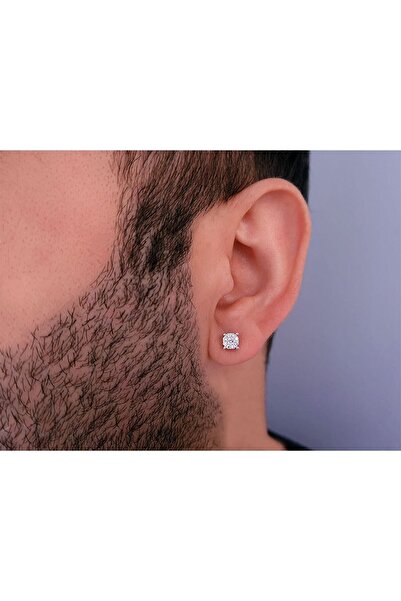 Sirius Pırlanta G Renk 0,60 Karat Tektaş Görünümlü Pırlanta Erkek Küpesi