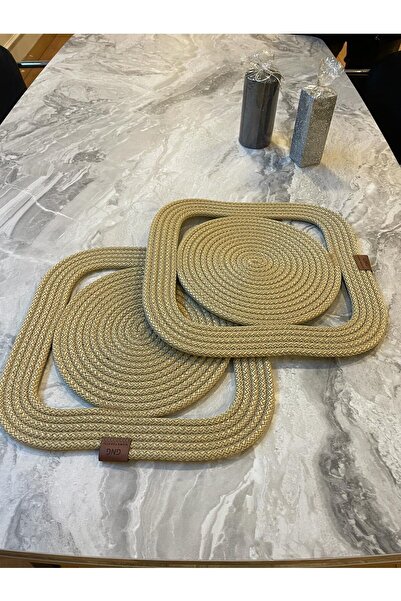 GNG Home Tekstil Placă de frânghie de iută Forma geometrică 2 bucăți American...