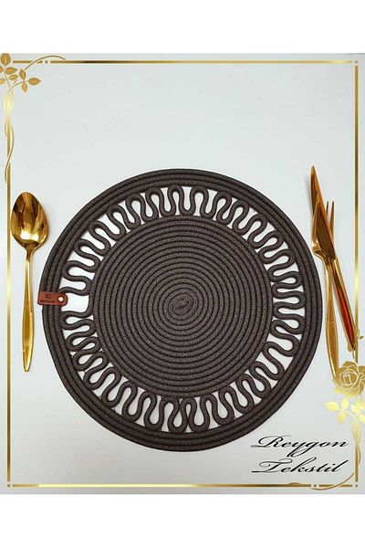 REYGON TEKSTİL Wicker Weave Wavy Jute Woven Snail Plate Placemat E6