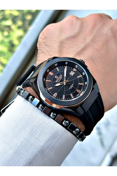 Reward Men's Wristwatch - Black Color, Steel Case, Mechanism, Luxury Bracelet