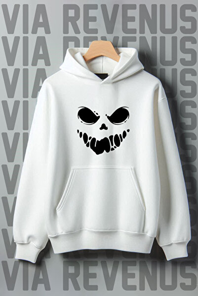 Vordevia Світшот з капюшоном і кишенею-кенгуру з принтом Smile - 3 нитки шардоне