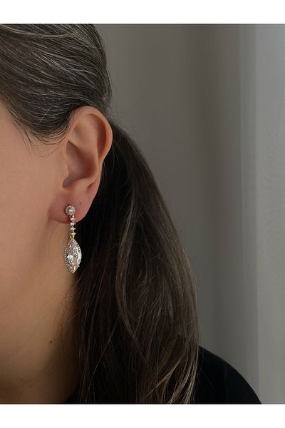 Owentis Steel Rose Gold Round Jewelled Maria Earrings - Does not blacken-