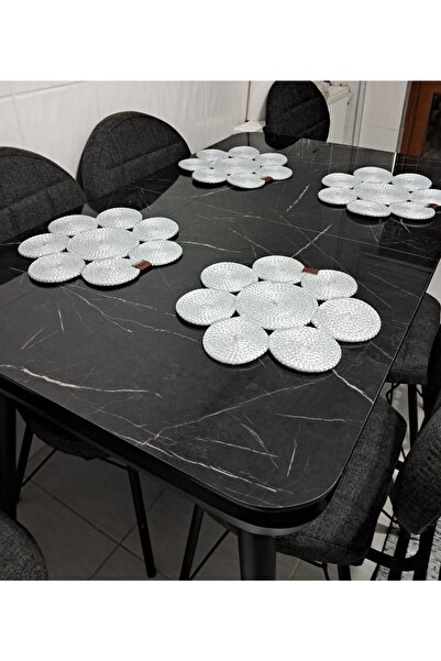 GNG Home Tekstil Gng Home Tesktil Jute Rope Supla Amerkan Service Gray 4 Pieces