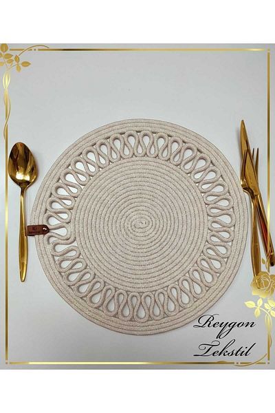 REYGON TEKSTİL wicker braid wavy jute woven SNAIL CUP PLATE AMERICAN SERVICE E8