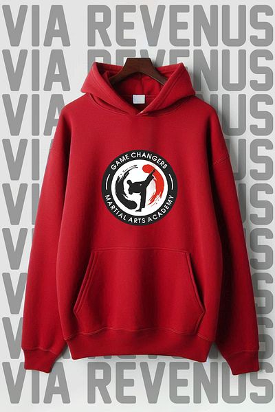 Vordevia Muay Thai Printed Oversize Hooded Sweatshirt - Kangaroo Pocket, 3 Thread Raster
