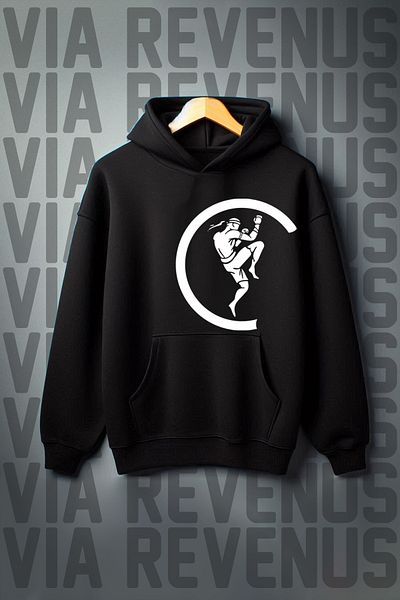 Vordevia Muay Thai Patterned Kangaroo Pocket - 3 Thread Oversize Hooded Sweatshirt