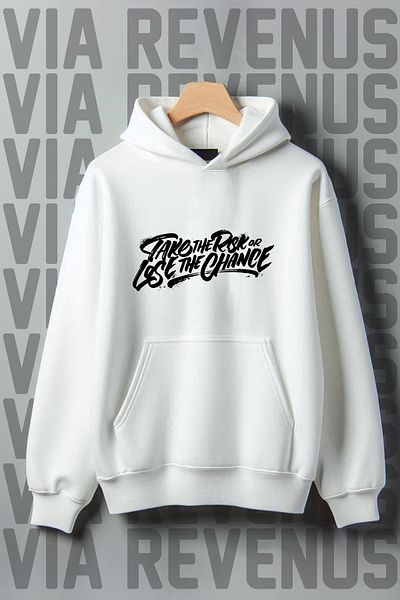 Vordevia Risk Al Printed - 3 Thread Kangaroo Pocket, Wide Fit Hooded Sweatshirt