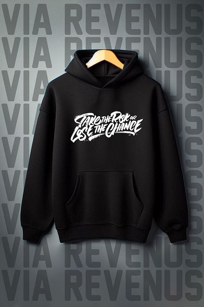 Vordevia Risk Al Printed Kangaroo Pocket 3 Thread Raster Wide Fit Hooded Sweatshirt