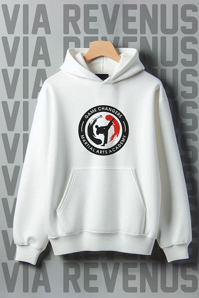Vordevia Muay Thai Printed Oversize Hooded Sweatshirt - Kangaroo Pocket, 3 Thread Raster