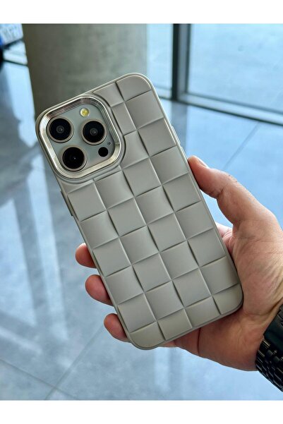 OSGTEK Iphone 15 Pro Max Kılıf Örgü Desenli Kamera Çerçeveli Yumuşak Premium