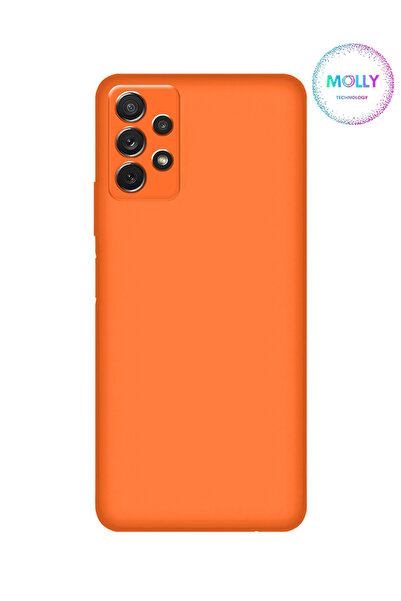 Molly Samsung Galaxy A32 İçin Turuncu Liquid İçi Kadife Silikon Kılıf