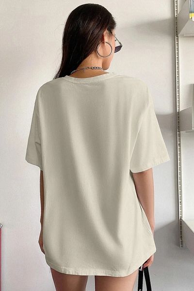 DAXİS Sportwear Company Oversize Γυναικείο T-Shirt - Crew Neck, Printed