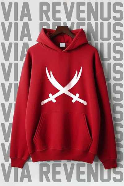 Vordevia Zulfiqar Printed - 3 Thread Kangaroo Pocket Hooded Wide Sweatshirt