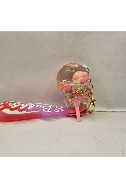 Maison Shop Figürlü içi Su Dolu Lollipop Hareketli Sevimli Anahtarlık/Çanta Süsü/ Araba Süsü