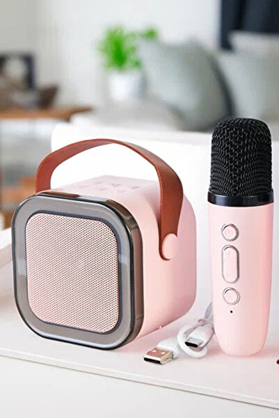 ThenTech Karaoke Mikrofonlu RGB Işıklı Küçük Portatif Rahat Taşınabilir Şarjl...