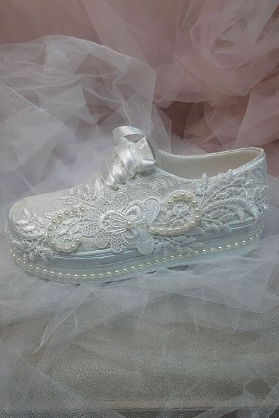 Berush Bride Seria 242 Mid Vans Pantofi de rochie de mireasa cu dantela cu flori