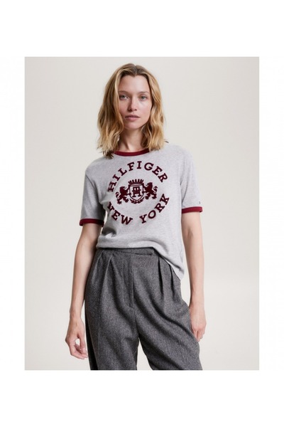 Varsity Floklu Logolu Tişört