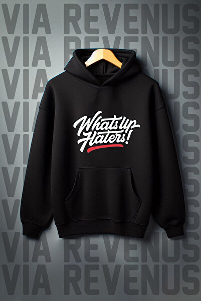 Vordevia Whats Up Haters з принтом - чорна куртка-светр з капюшоном і кишеням...