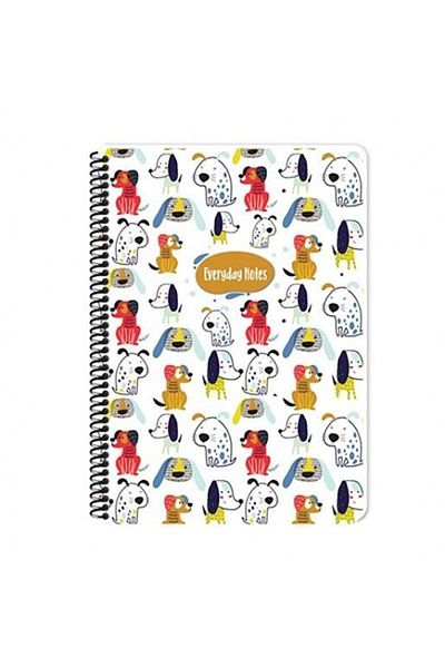 KESKİN COLOR Animal Friends 80 - White Paper Notebook with Leaf Spiral, 16x22.5 Cm, 60gr