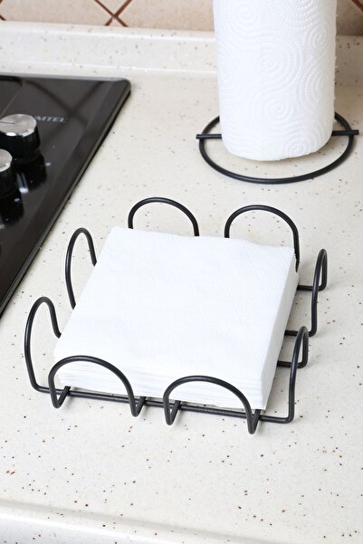 MultiStore Stainless Black Metal Napkin - Organizer