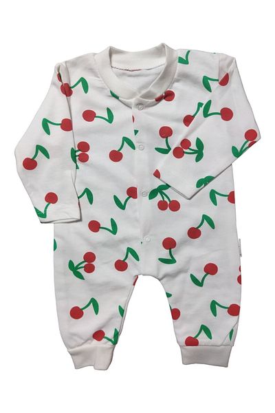 Nayinom Cherry Printed Jumpsuit Without Booties-white-1 Month