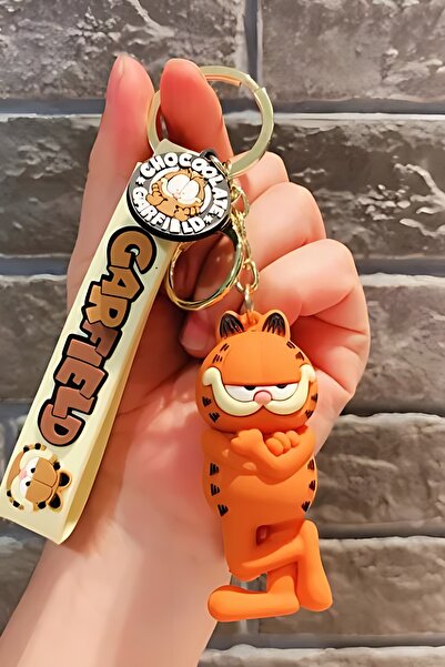 Afra Tedarik Garfield Kol Turuncu Figürü Anahtarlık Aksesuar Çanta Süsü Silik...