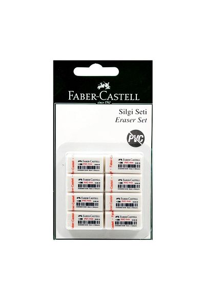 Faber Castell Faber-castell Small Size PVC Free White Eraser No:30 Blister 8 Pieces