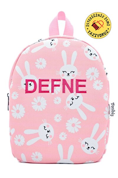 Tosbiş [ Istediğiniz Ismi Yazıyoruz ] Sevimli Tavşanlar 0-8 Yaş Çocuk Sırt Ça...