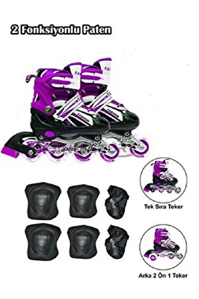 dempaworld Silikon Tekerli Paten Ayarlanabilir Paten Işıklı Çocuk Pateni Dizl...