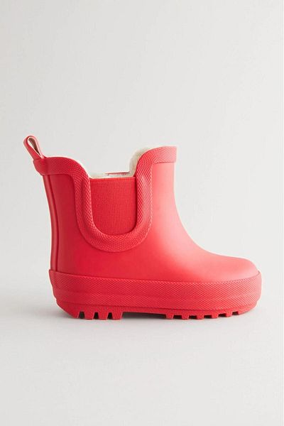 Next Red Furry Rain Boots