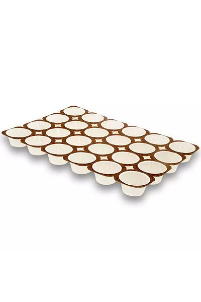 BENS 24-Piece White Fireproof Muffin Cake Mold
