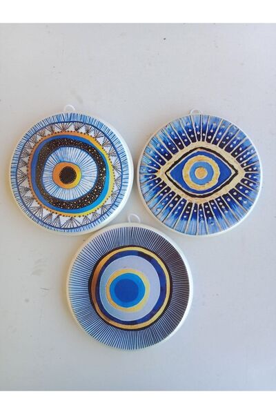 ZeyMin Art Nazarlık 3lü Duvar Süsü 11cm