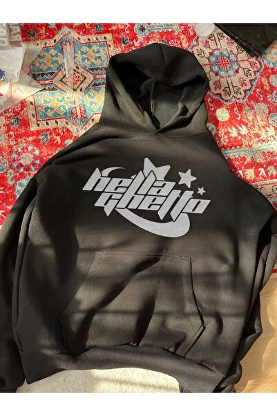 MAYDAY CULTURE Μαύρο γυναικείο/ανδρικό φούτερ με κουκούλα