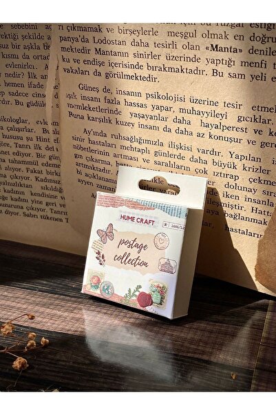 Hume Craft Kutulu Vintage Postage / Pul Sticker Seti Scrapbook Bullet Journal Çıkartma